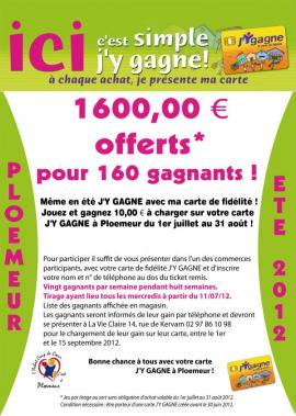 1600,00 € offerts pour 160 gagnants !